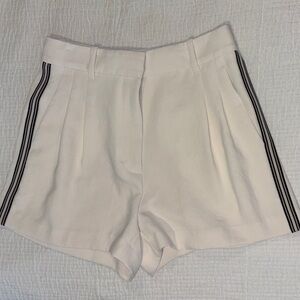 Aritzia High Waist Cream Women's Shorts with Black Trim